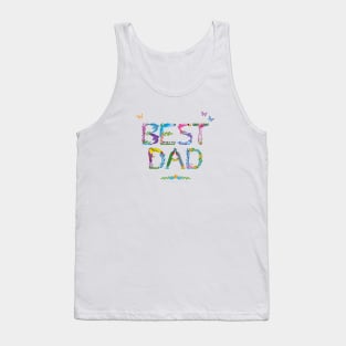 Best Dad - tropical wordart Tank Top